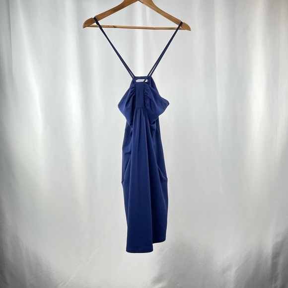 Susana Monaco Halter Neck‎ Mini Dress in Blue Size Medium - Picture 1 of 6